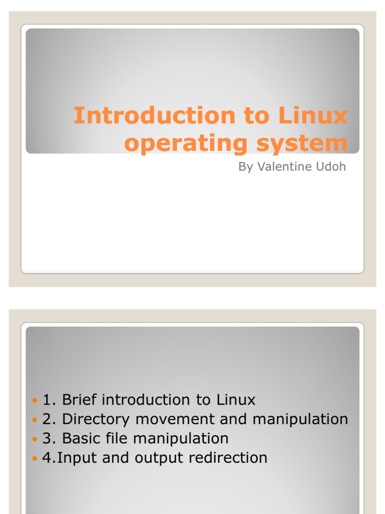 Introduction to linux operating system pdf