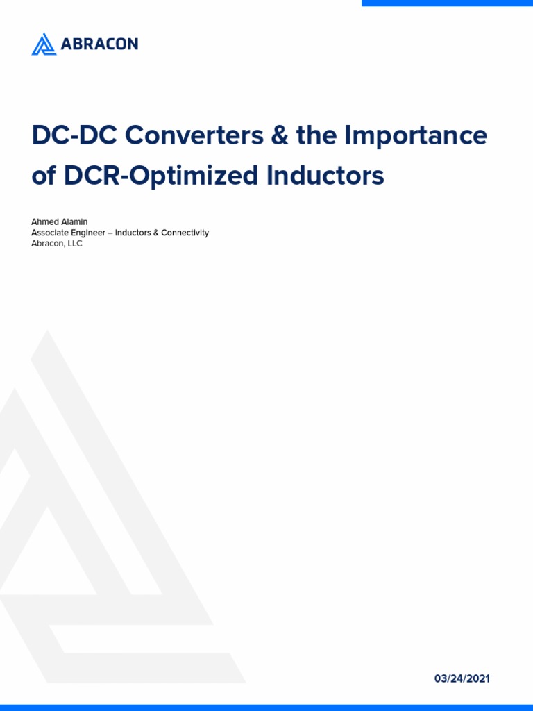 Abracon DC DC Converters and The Importance of DCR Optimized Inductors PDF Inductor
