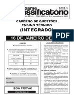 Prova - Técnico Integrado Ao Médio 2022-01-17