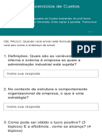 1o. Lista de Exercicios de Custos Industriais