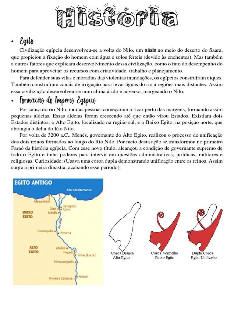 Unificação do Alto e Baixo Egito | PDF | Antigo Egito | Faraó