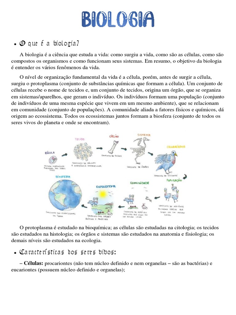 Biologia - O Que É Biologia | PDF | Biologia | Célula (Biologia), image size:768x1024