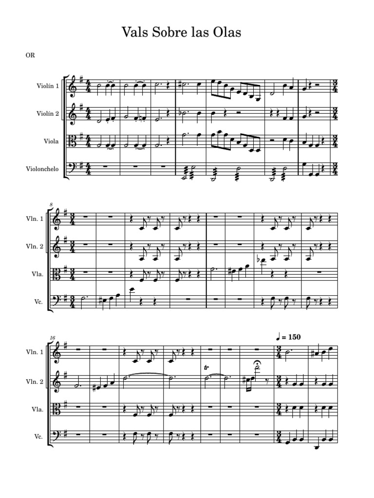 Vals Sobre Las Olas-Partitura y Partes | PDF
