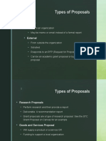 Types of Proposals Summary