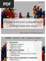 Cross-Cultural Comparison of Negotiations Style