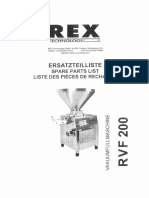 Rex RVF200 Spare Parts List