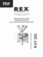 Rex RVF200 Spare Parts List