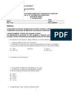 Prueba. III-IV° Año Medio. Plan Diferenciado. 2022. Ciclo Celular, Replicación, Transcripción y Traducción. Forma A. SC