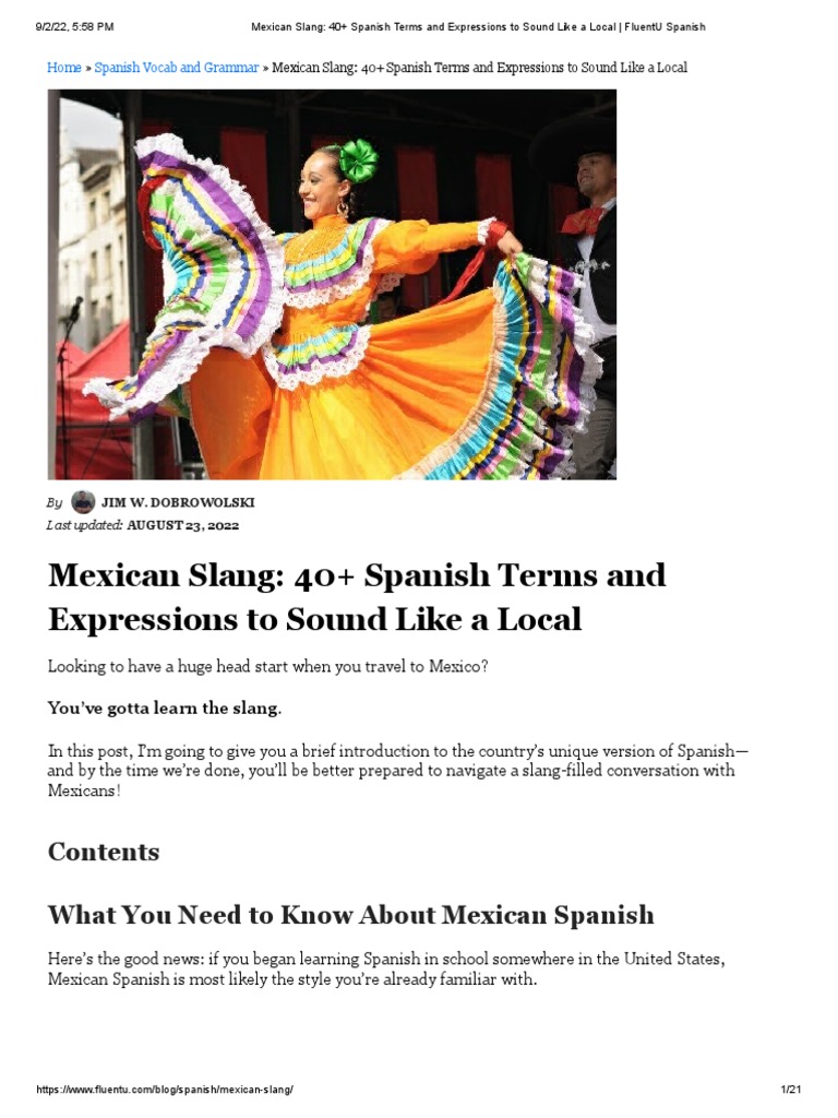 40+ Mexican Slangs | Download Free PDF | Spanish Language | Cognitive ...