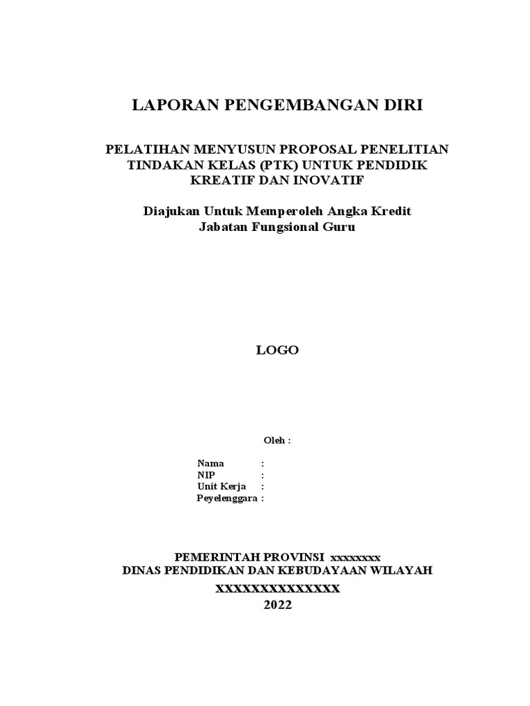 Laporan Pelatihan Proposal PTK 2022 | PDF | Karier & Perkembangan
