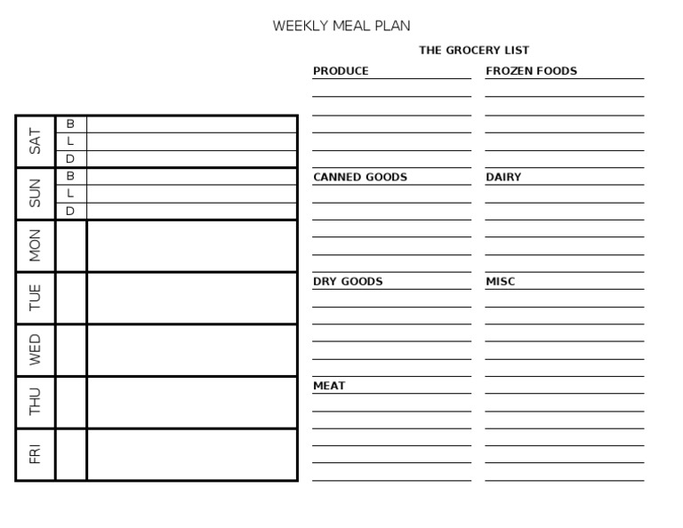 Meal Template | PDF | Cooking, Food & Wine
