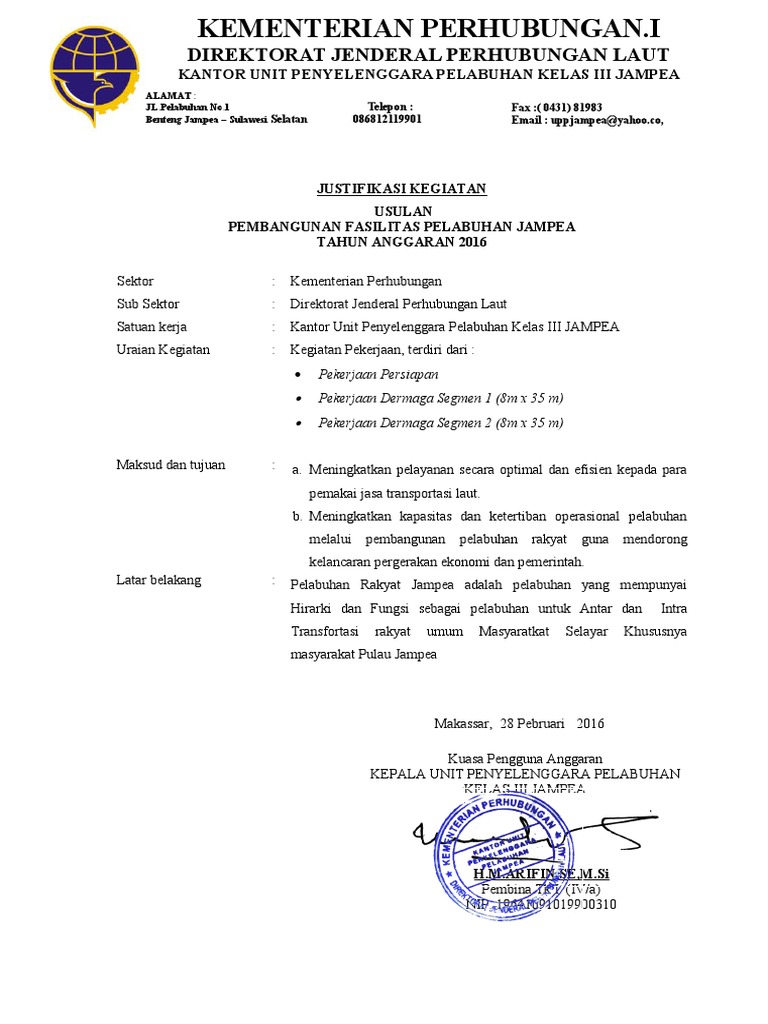 Justifikasi Jampea Dermaga | PDF