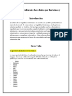 Los Aspectos Culturales Heredados Por Los Tainos y Españoles