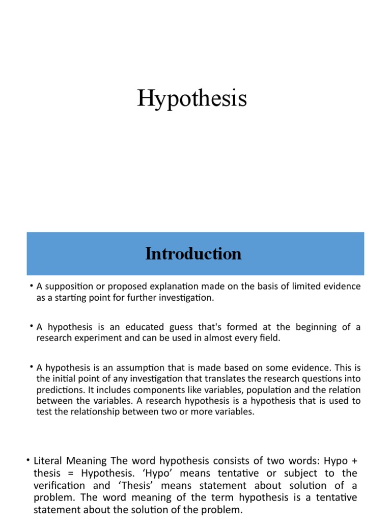 Hypothesis | PDF | Hypothesis | Statistics
