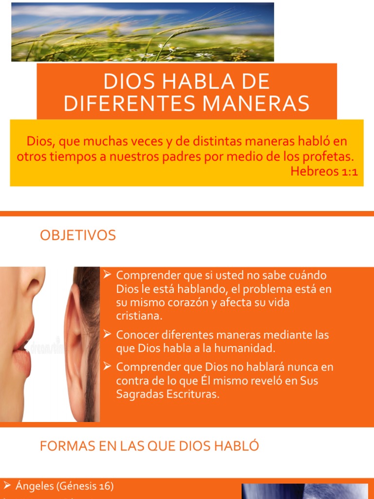Formas en que Dios Habla al Hombre | PDF | Dios | Creencia religiosa y ...