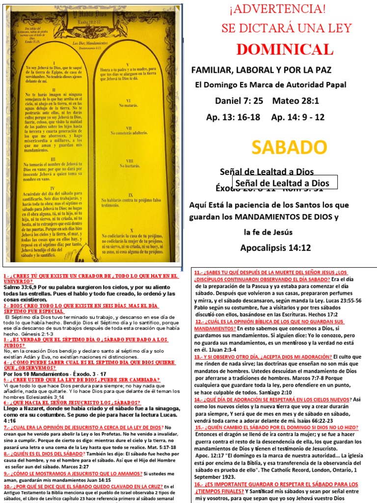 Ley Dominical Pdf Jesús Diez Mandamientos