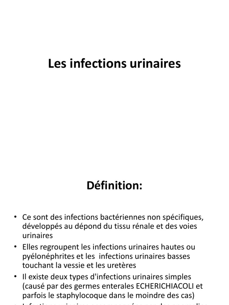 Infections urinaires causes et traitements PDF Infection urinaire — free download