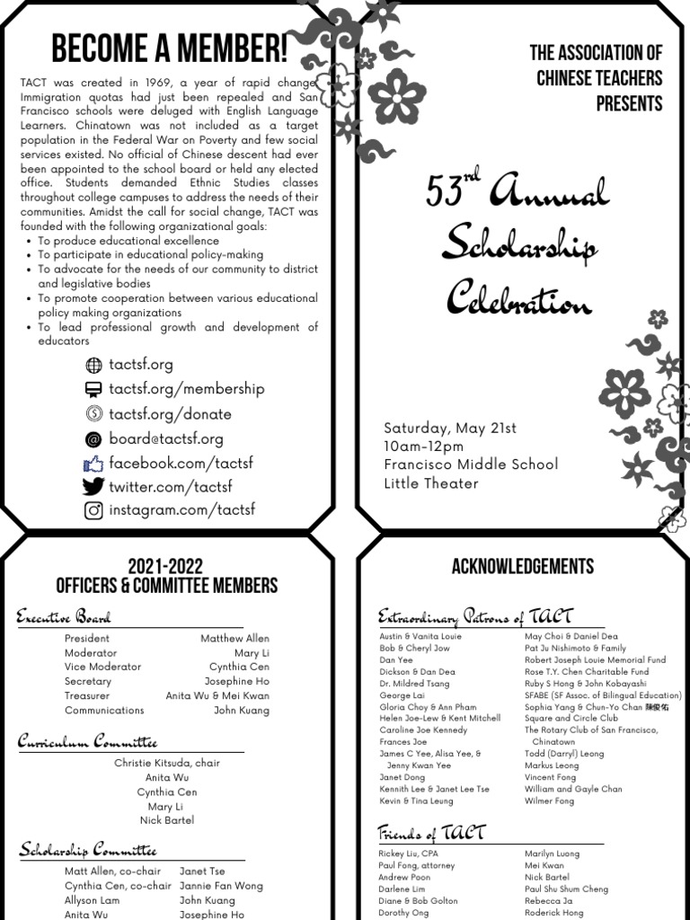 2022 Tact Scholarship Program | PDF | Teachers