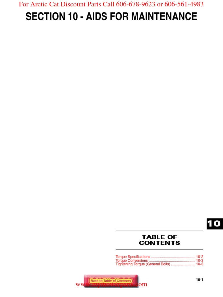 Section 10 - Aids For Maintenance: Table of | PDF | Home & Garden ...