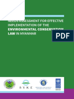 Needs Assessment for Effective  Implementation of the Environmental Conservation  Law in Myanmar 