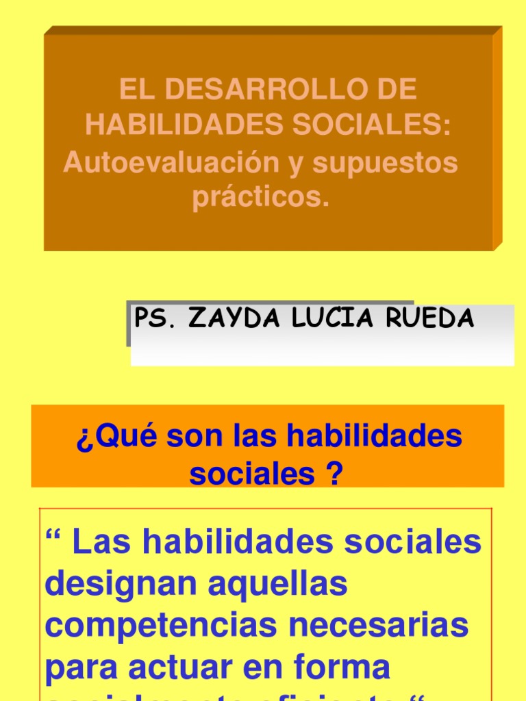 Desarrollo de Habilidades Sociales | PDF | Autoestima | Las emociones