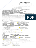 Placement test covers listening, grammar, writing