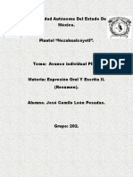 Expresión Oral Y Escrita II RESUMEN J.C.L.P