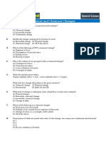 Physical and Chemical Changes - MCQ