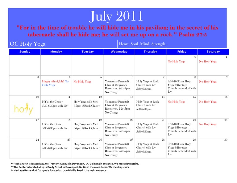 July Schedule | PDF | Religion & Spirituality
