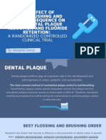 The Effect of Toothbrushing and Flossing Sequence On Interdental Plaque Reduction and Fluoride Retention