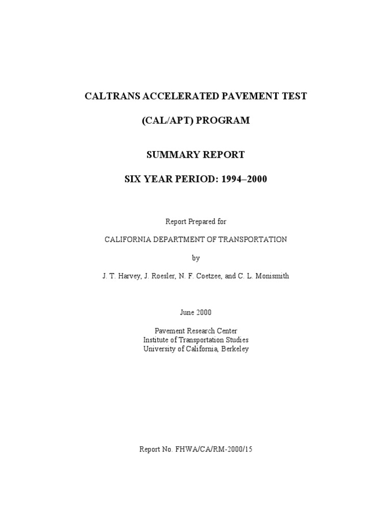 Caltrans Accelerated Pavement Test | PDF | Road Surface | Concrete