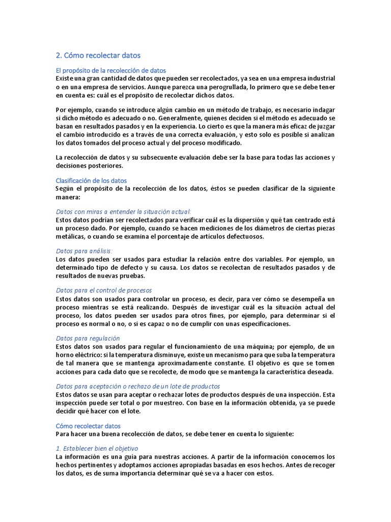 Guía para Recolección de Datos Efectiva | PDF | Información ...