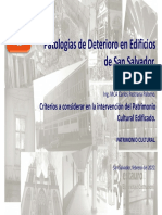 Patologías de Deterioro en Edificios Históricos de San Salvador