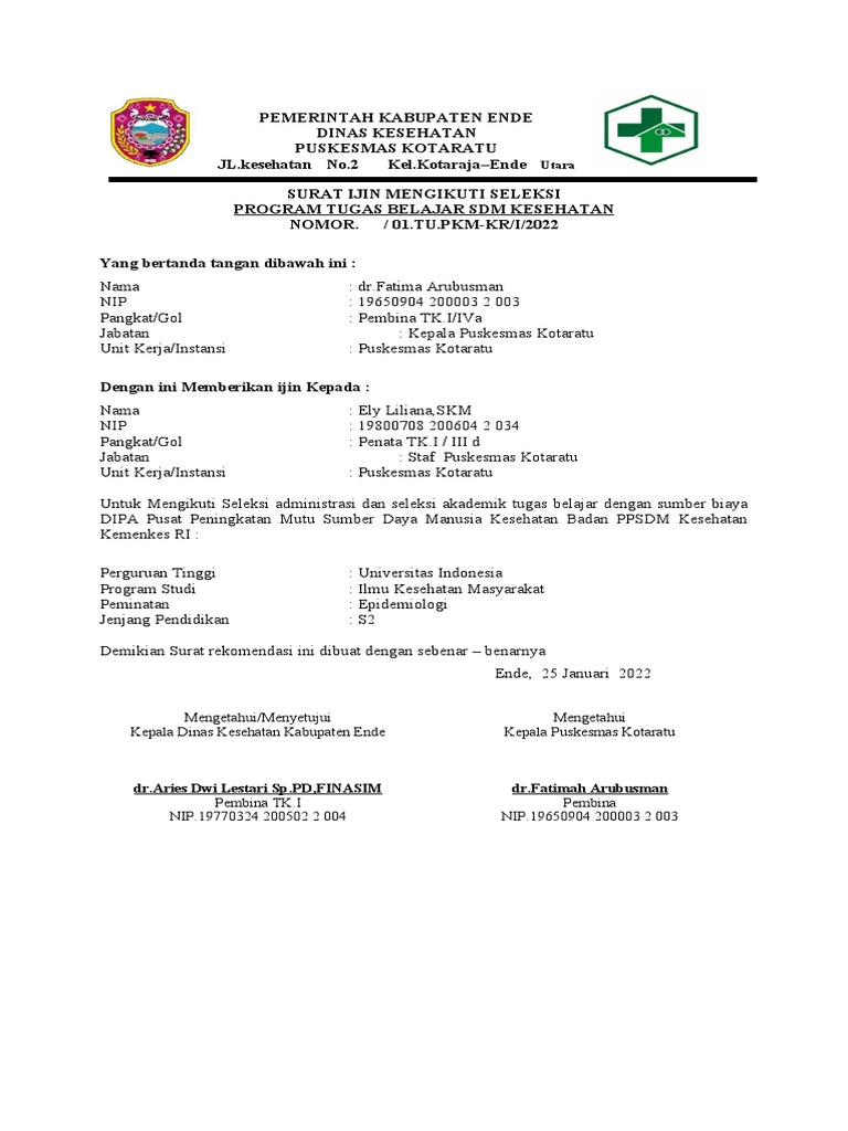 SURAT Rekomendasi in | PDF