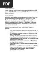 Personal Safety Practices