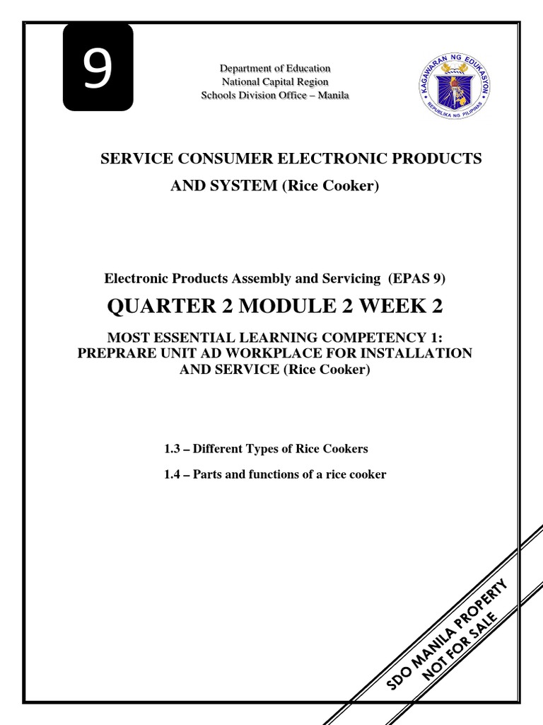 EPAS Grade 9 Rice Cooker Module | PDF | Home & Garden | Technology ...