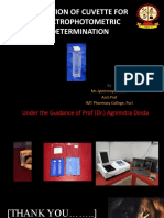 Selection of Cuvette For Spectrophotometric Determination