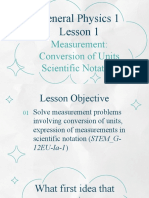 Lesson 1 - Measurements - Conversion of Units, Scientific Notation