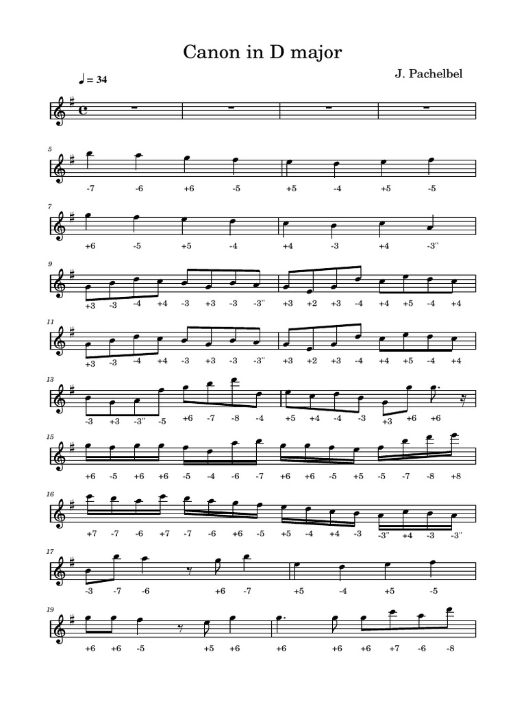 Pachelbel Canon in D For Diatonic Harmonica Short Version PDF