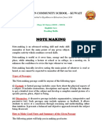 Indian Community School - Kuwait Class XI Notes (2022-23): Making Notes