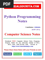 Pythone Notes