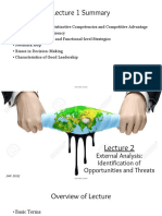 Presentation Lecture 2 External Analysis - Analyzing Opportunities and Threats