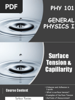 Phy 101 Surface Tension and Capillary Effect