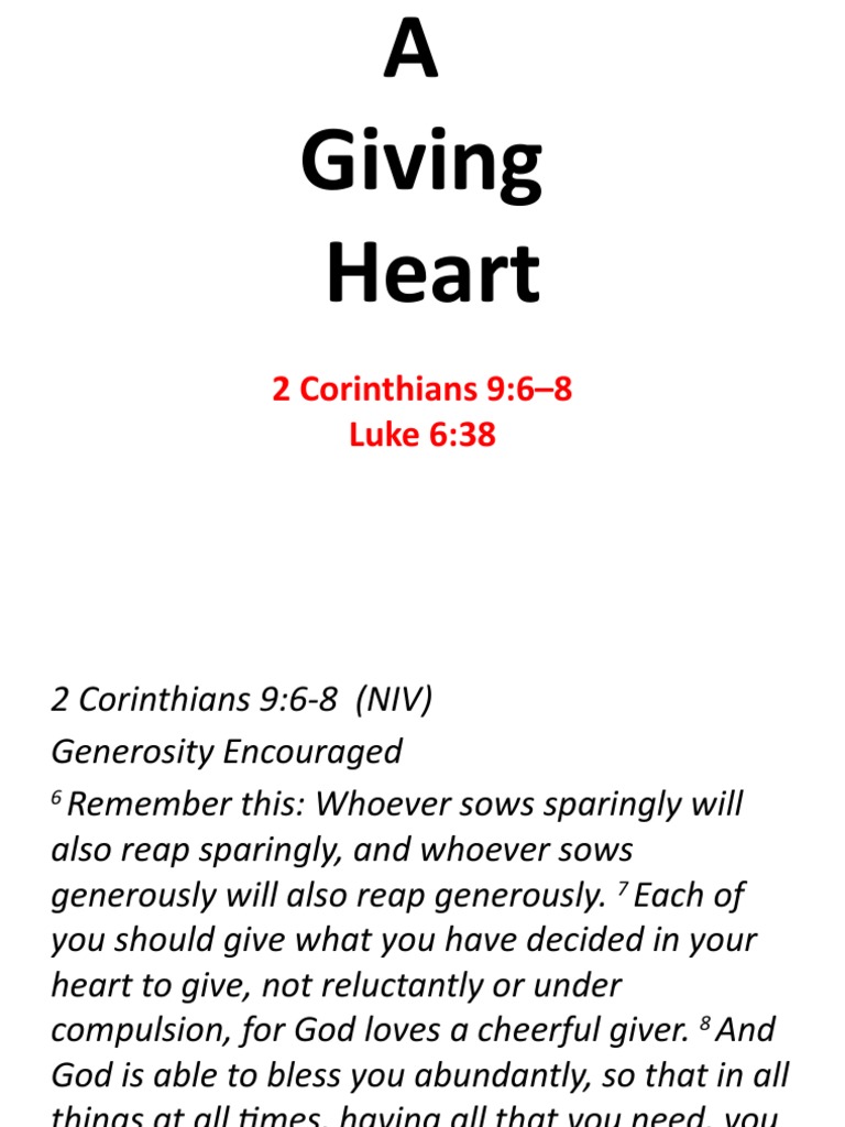 Generosity and the Heart of Giving | PDF | Generosity | Jesus