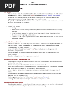 Unit 2 The History of Tourism and Hospitality