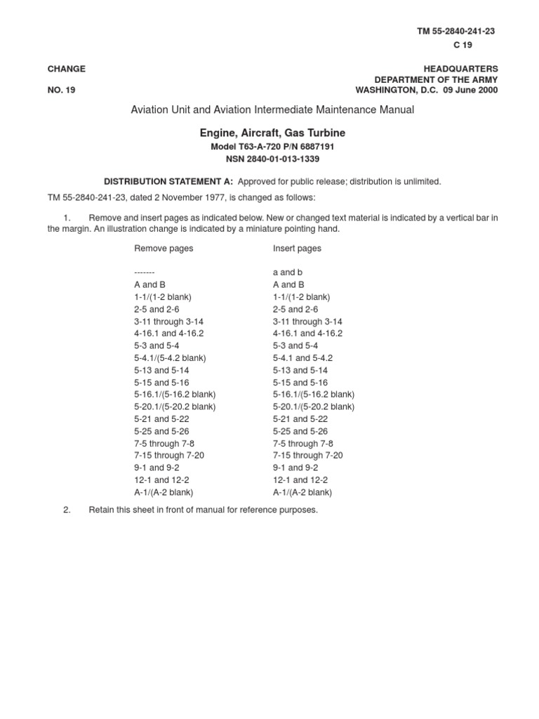 Aviation Maintenance Manual Update | PDF