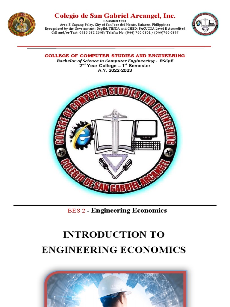 Lesson 1 - Engineering Economics | PDF | Interest | Loans