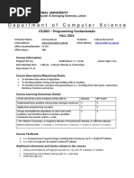 Course Outline PF 2021