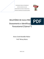 Relatório Doseamento e Identificação Do Paracetamol Gotas