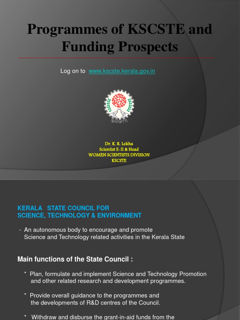 KSCSTE Funding by Dr.K.R. Lekha PDF Doctor Of Philosophy Expense